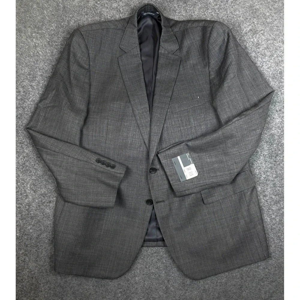 New‎ Perry Ellis Portfolio Athetic Fit Men's Jacket Size 46R 38W  Gray